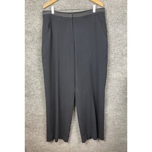 Gibson & Latimer Wide-Leg Pants, Black, Size 18, Flat or Satin, White Stitching